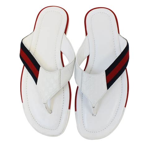 gucci flip flops cheap white